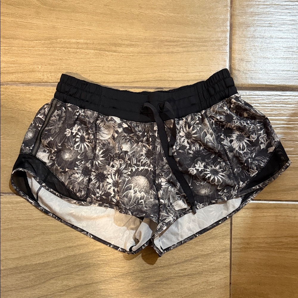 lululemon athletica Black Floral Athletic Shorts